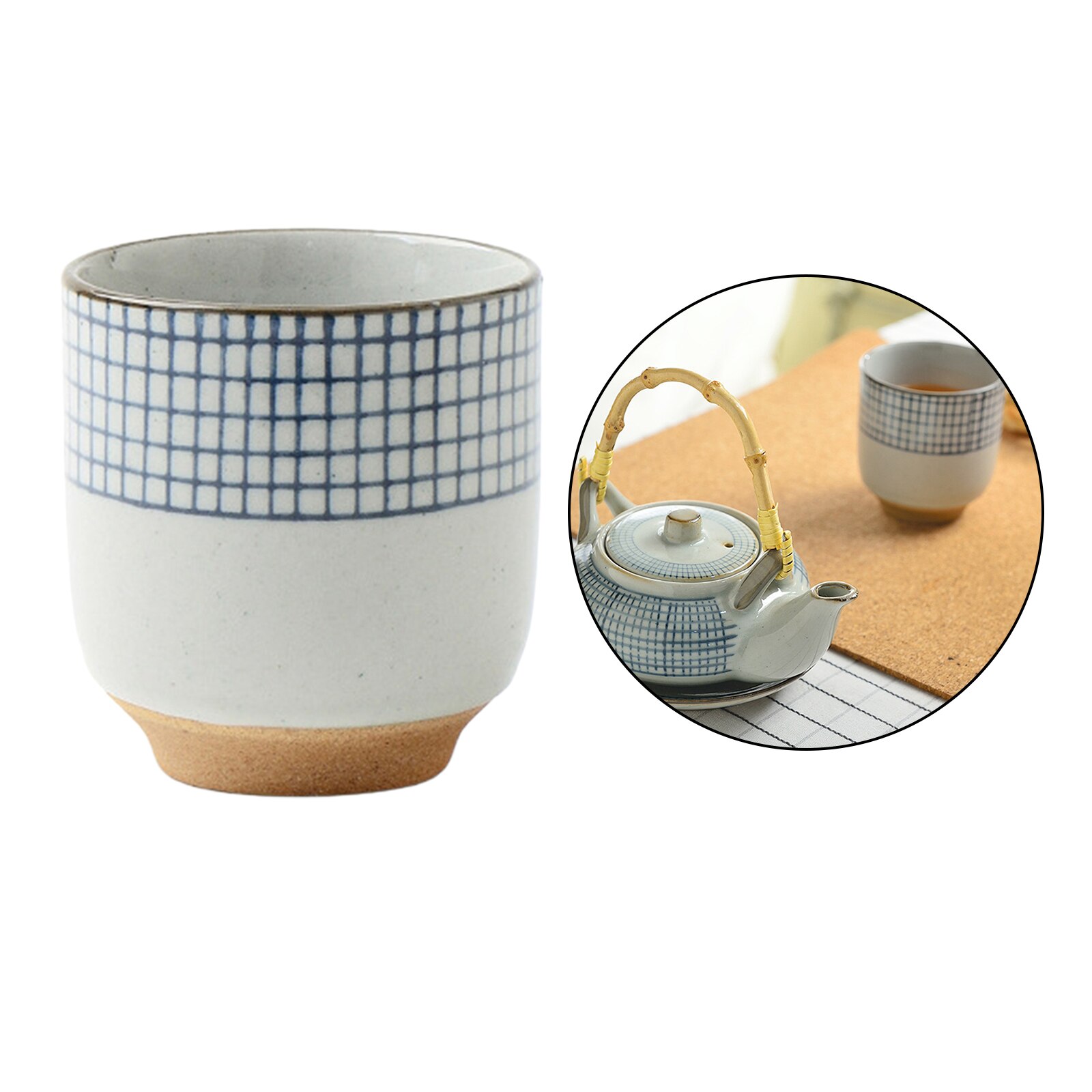 Japanese Pottery Tea Cup Mug Handpainted Ceramic Teacup Yunomi Tea Cup: Style B