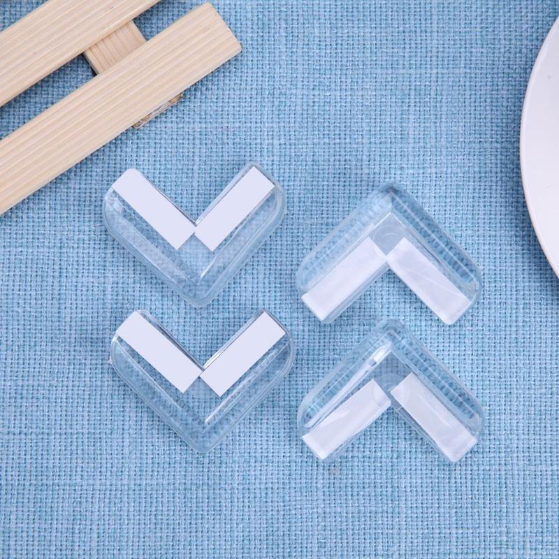Protector de seguridad de silicona para niños y bebés, 4 Uds., transparente protección de la esquina de la Mesa, cubierta protectora de borde anticolisión para niños