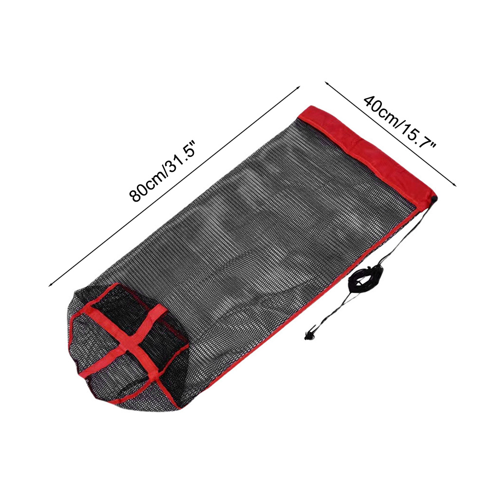 Foldbar fiskenetpose nylon lille gitterbur fiskenet bundt mund fiskeri levende fisk kurv mesh snøre bærbar taske: Gul