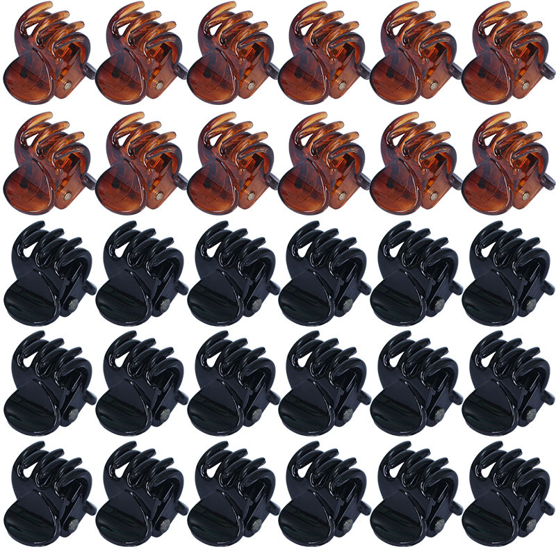 10-20Pcs Hair Claw Clips for Women Girls 1cm 1.5cm Black Brown Transparent Plastic Clamp for Ladies Headwear Hair Accessories