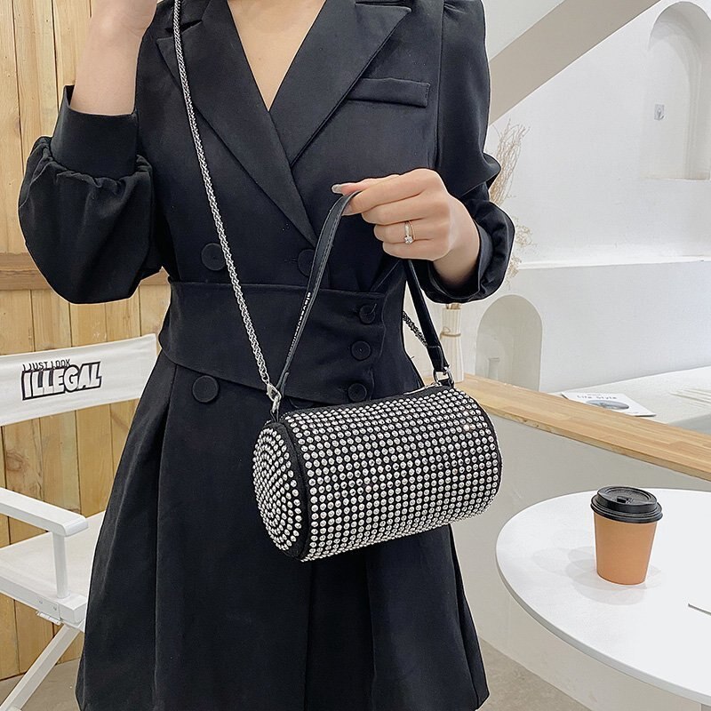 Saco novo rei água broca bolsa feminina 2021 coreano moda feminina incrustada com diamante broca completa portátil saco axilas