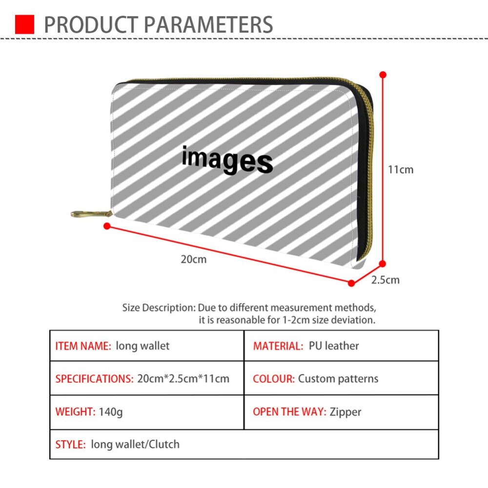 Jackherelook Donne Del Cranio Dello Zucchero Modello Lungo Della Moneta Dei Soldi Borse Contenitore di Lusso di CUOIO Dell'unità di elaborazione Della Chiusura Lampo di Grande Capacità Per La Signora Gotico Magliette E Camicette