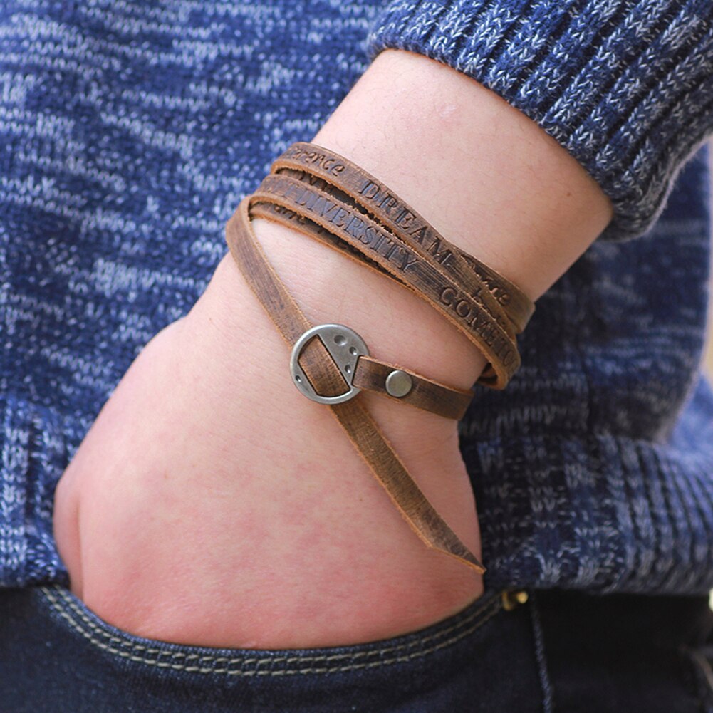 Casual Vintage European Twine Punk Style Leather Bracelet