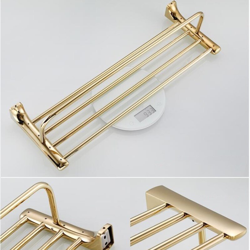 Badeværelsestilbehør guld toiletbørsteholder,papirholder,håndklædestang,håndklædeholder badeværelse hardware sæt pvd finish