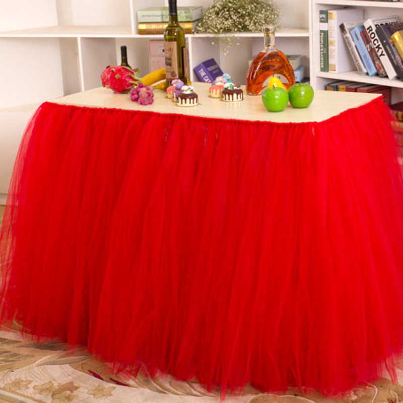 Wedding Party Tutu Table Skirt Tableware Cloth Baby Shower Party Home Decor Table Skirting Birthday Party 100x80cm: 7
