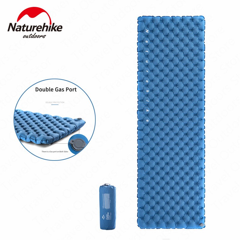 Naturehike 40d nylon tpu dobbel airbag utendørs oppblåsbar matte ultralett sammenleggbar madrass sovepute for puter