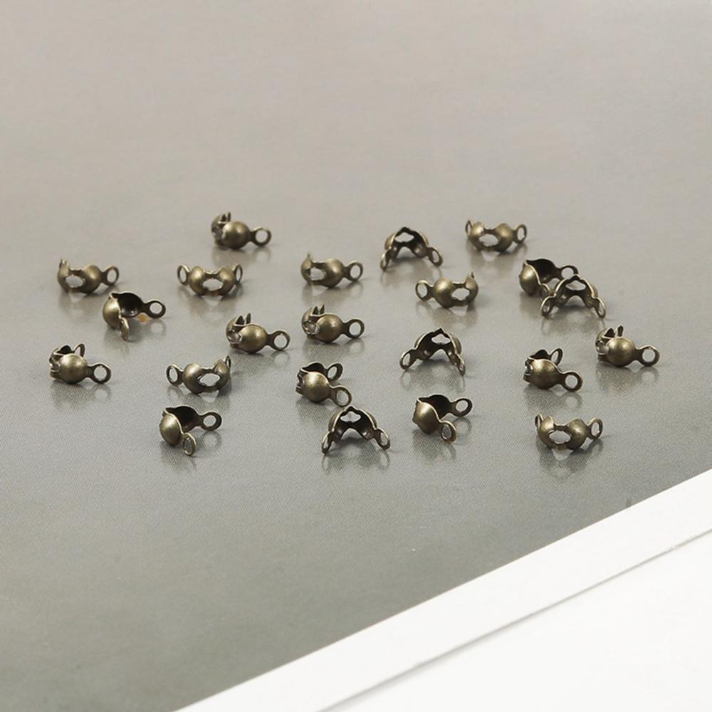 100 pcs/lot 4x7mm mousqueton connecteur fermoir boule chaîne Calotte fin sertissages perles connecteur composants pour bijoux à bricoler soi-même faisant Supplie: Brass