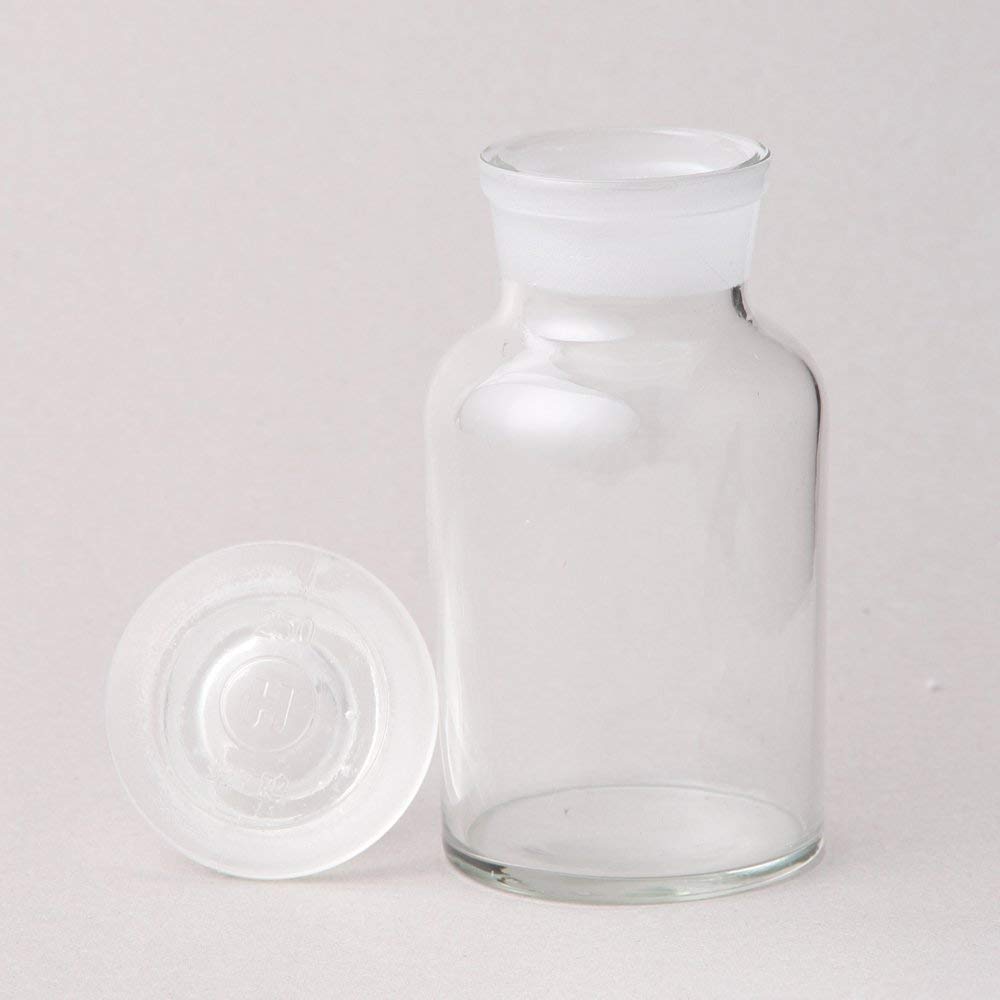 Vueinrg 6 x 250 ml flessen met brede hals, chemische fles met schroefsluiting, laboratoriumfles van HDPE, plastic flessen voor laboratorium, keuken of