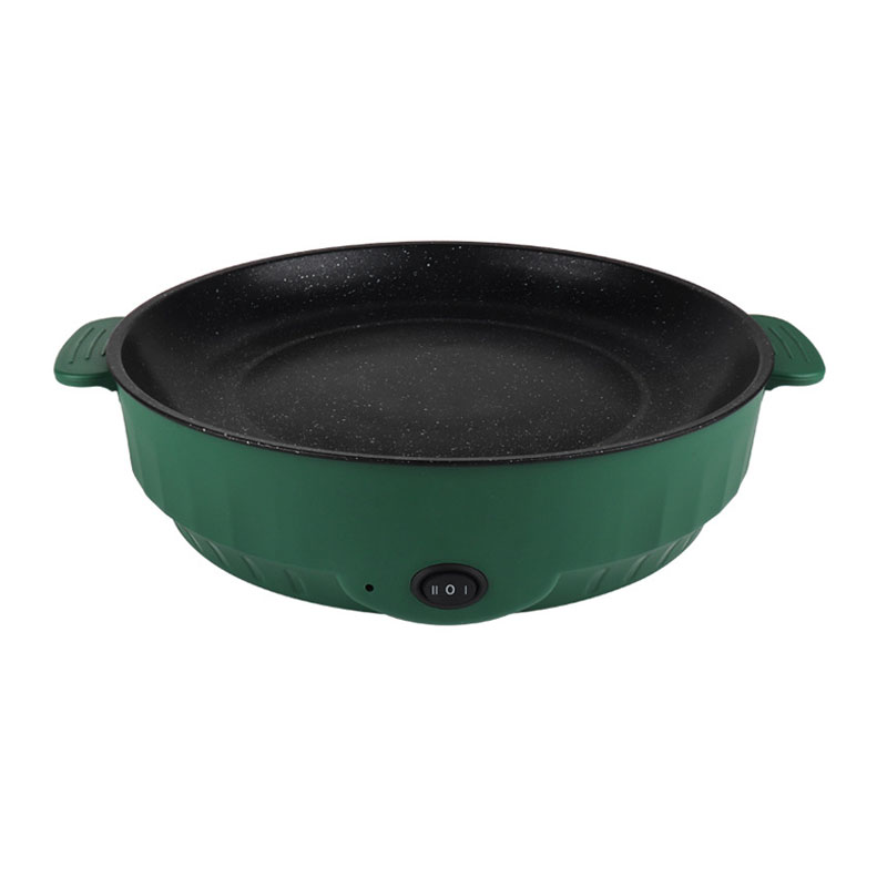 Elektrische Multi Cooker Elektrische Koekenpan 220V Huishoudelijke Barbecue Gebakken Biefstuk Vis Omelet Koekenpan Non-stick Kookmachine: Blauw