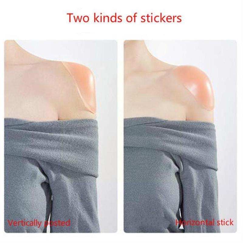 1 Pair Soft Silicone Shoulder Anti Slip Shoulder Pads Cushions Push-Up Shoulder Self-Adhesive Reusable Enhancer Clothing P8X2