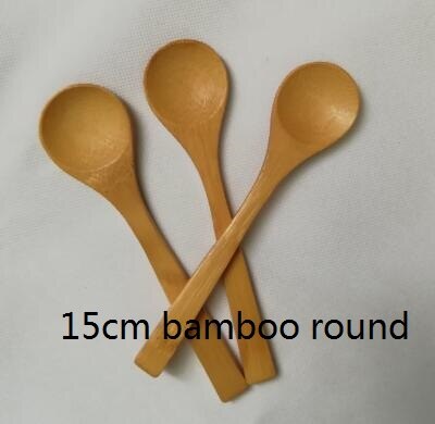 (50 Stuks) 9Cm 13Cm 15Cm Houten Lepels Honing Lepel Baby Lepels Bamboe Lepels: 15cm bamboo round
