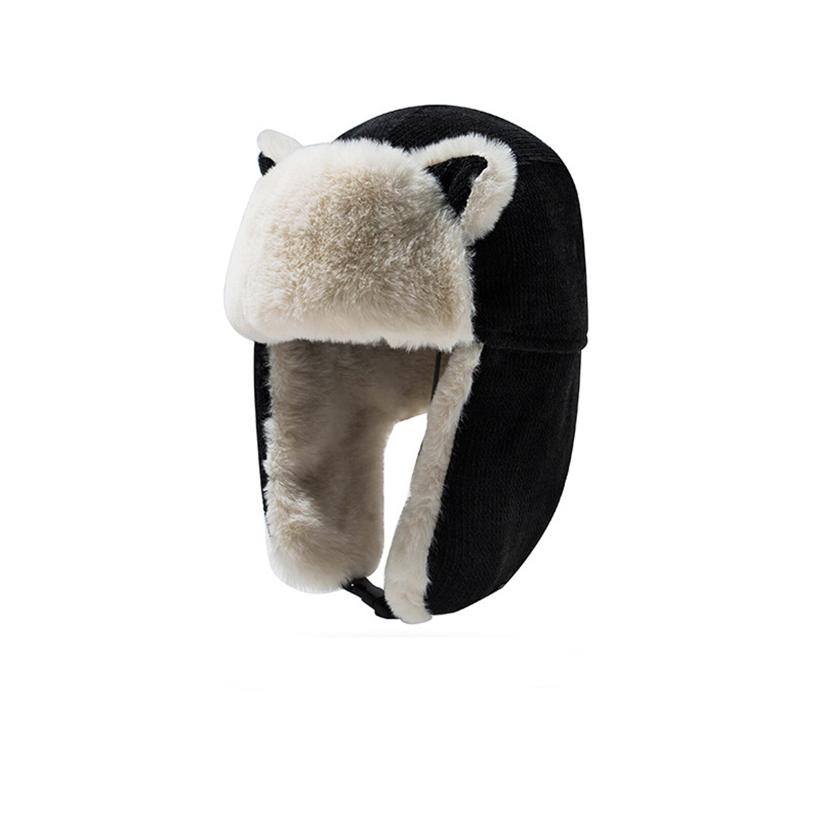 Cappello invernale da Donna pelliccia orecchie di gatto di alta qualità Cappello da fulmine Cappello in mucchio ispessito protezione dell'orecchio Cappello Donna Inverno Lusso: nero