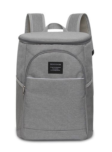 Large Thermal Backpack 20-25Litres Thickened Cooler Bags Waterproof Insulated Bag Lunch Picnic Portable Ice Pack Food Fresh Bag: Gray