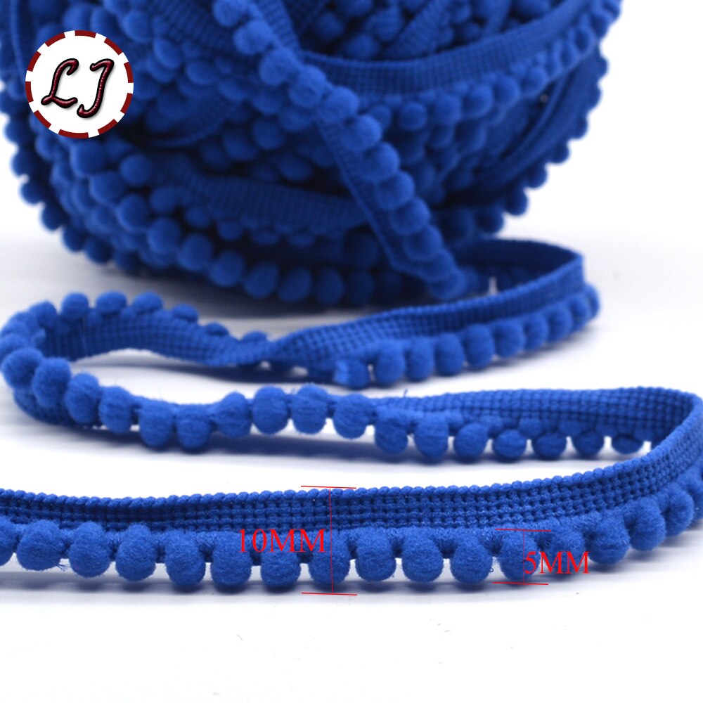 5yd/lot 10mm breedte kleurrijke kleine PP bal kant lint kwastje trim naaien materiaal accessoires voor woondecoratie