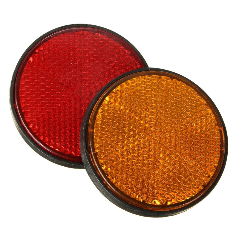 2 stk 2 tommer runde røde og orange reflektorer universelle til motorcykel atv cykel snavs: Default Title