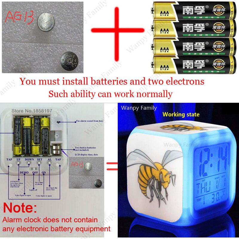 Very Lovely Tweety Alarm Clock 7 Color Glowing LED Multifunctio Digital Alarm Clock Big screen Touch Sensing Flash Watches Clock