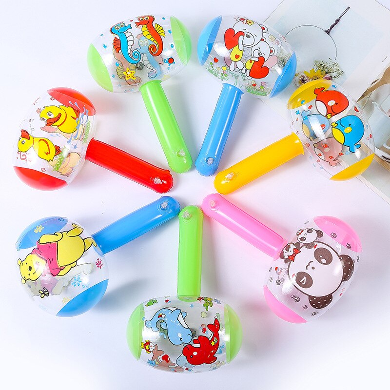 Cartoon Inflatable Hammer Air Hammer With Bell Funny Kids Children Blow Up Noise Maker Toys Random Color: Default Title