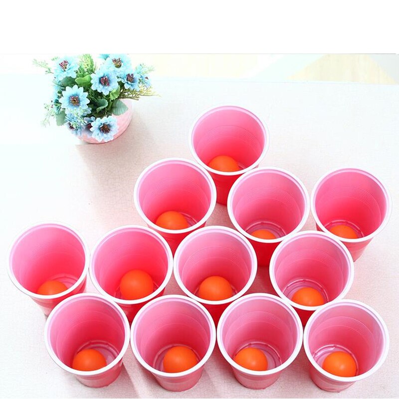 1 Set Entertainment Fun Party Drinking Game Drin koning Speelgoed Bordspel Bier Pong Kit 24 Pong Ballen en 24 rode Kopjes Party Game