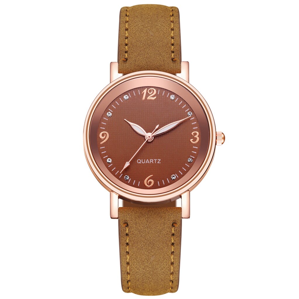 mujeres imitación de reloj relojes de lujo reloj de cuarzo Acero inoxidable Dial de pulsera correa de cuero reloj: H