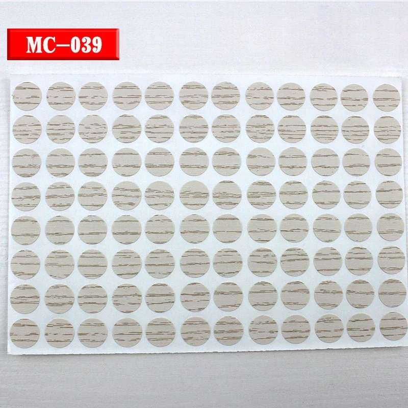96 stuks 15 mm houten meubilair zelfklevende schroefdop cover gat stickers hout ambachtelijke bureau kast lade kunst sticker ornament: WHITE