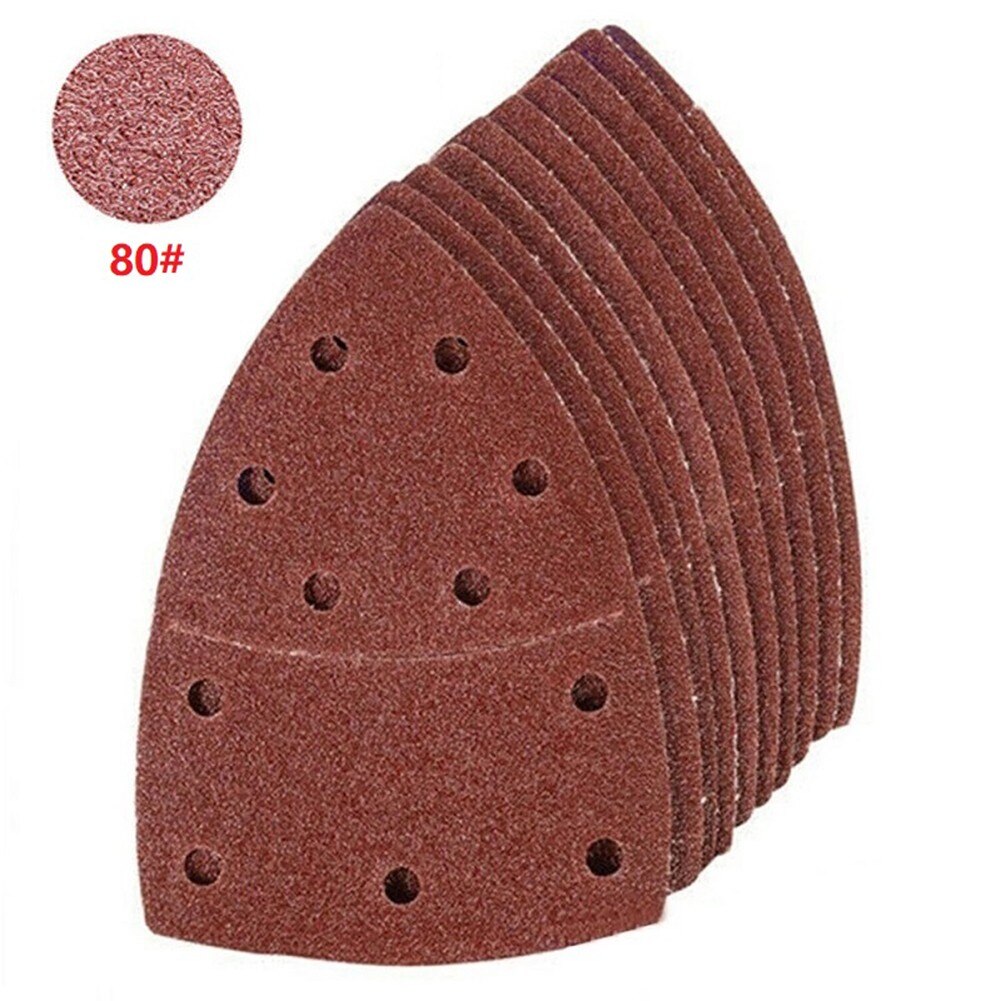 10pcs Selfadhesive Sandpaper Triangle Sanding Sheets 11 Holes Abrasive Tools 40-2000Grit For Bosch PSM 160A Metabo FMS200 Sander