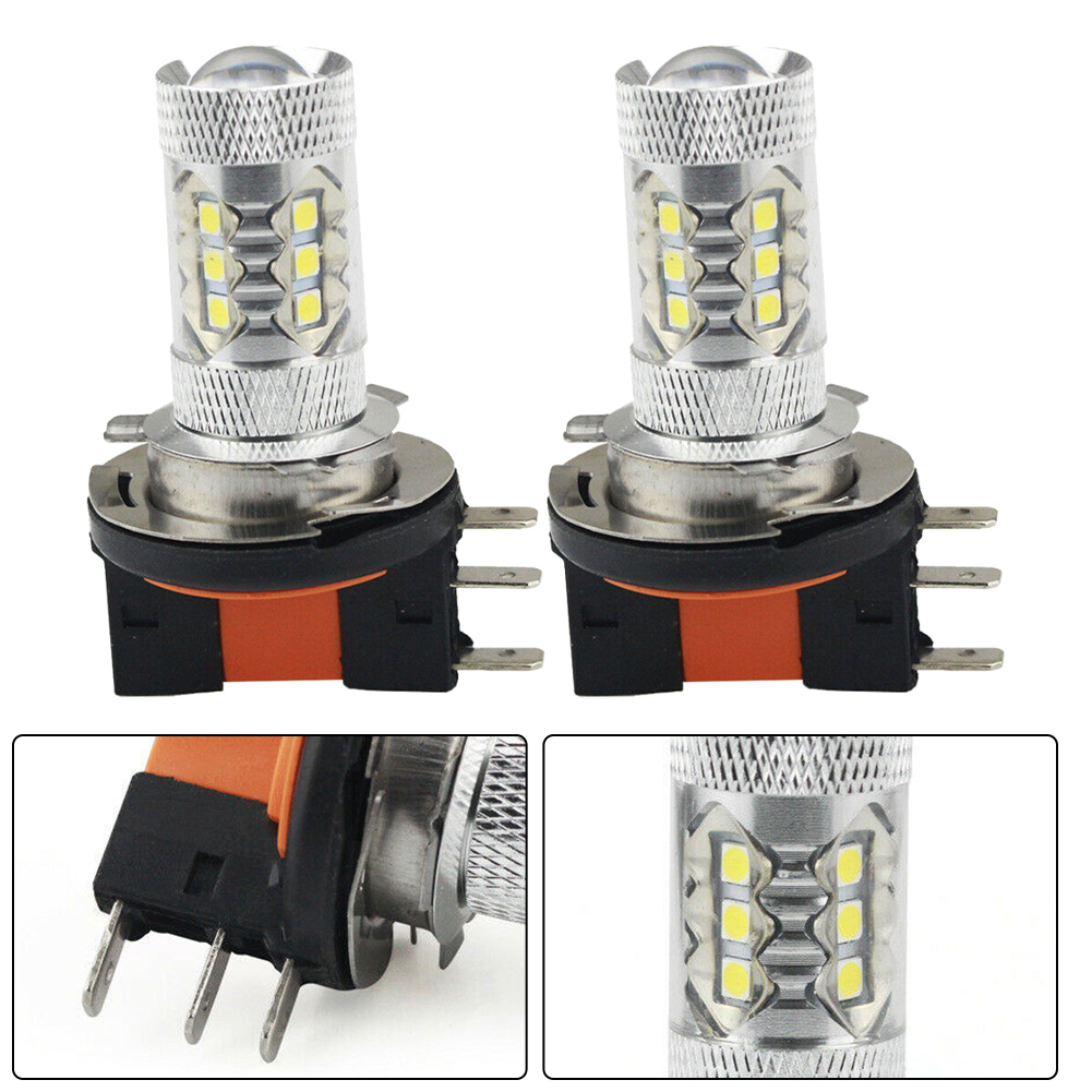 2 Stuks H15 Auto Led Koplamp Lamp Dc 12V-24V 80W 1100lm Voor Trx420 Trx500 6500K Wit Auto Lamp Mistlamp