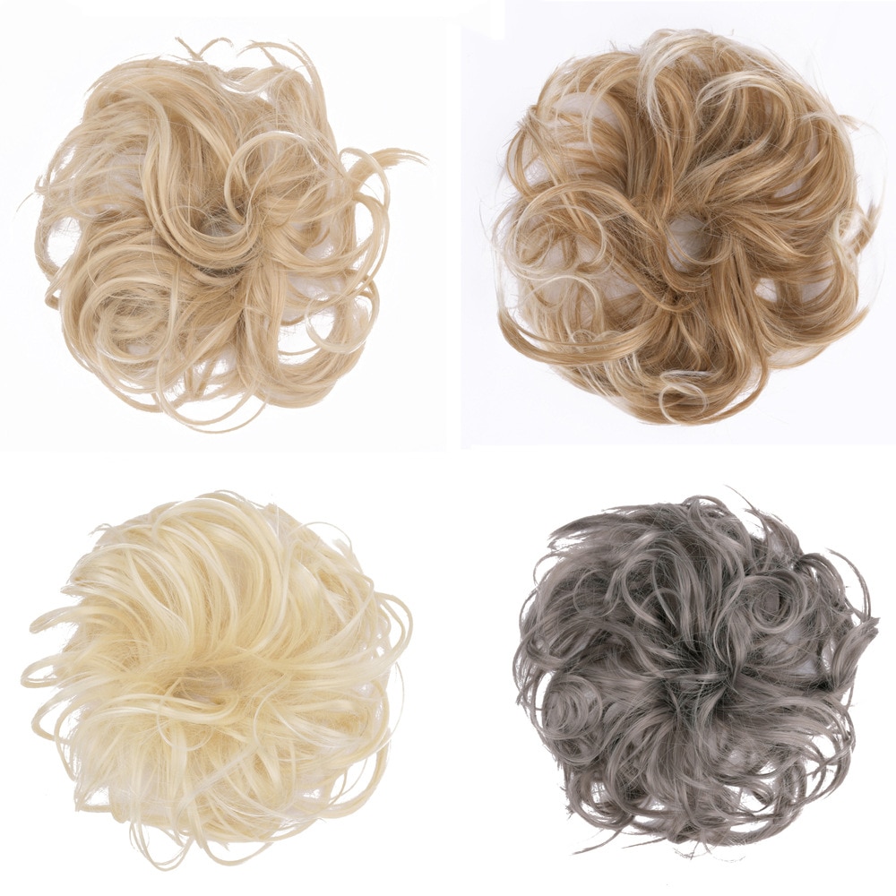 Synthetic Hair Ring Messy Wrap For Hair Extension Donut Curly Rubber Band Languid Women Hair Tail Ponytail Accessory