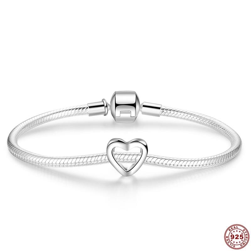 DALARAN DIY Bracelets Love Charms 100% 925 Sterling Silver Openwork Beads Fit Original Necklace For Women Jewelry Making