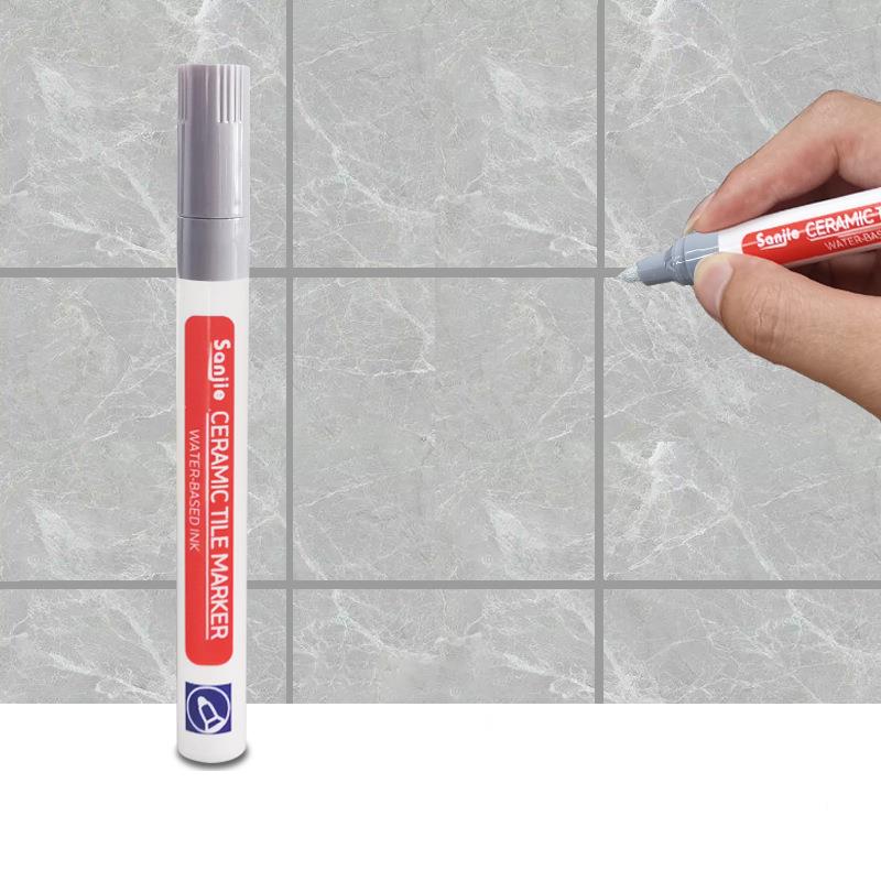 White Waterproof Tile Marker Grout Pen Wall Seam Pen For Tiles Floor Bathroom Decontamination Seam Repair Tools: GRAY