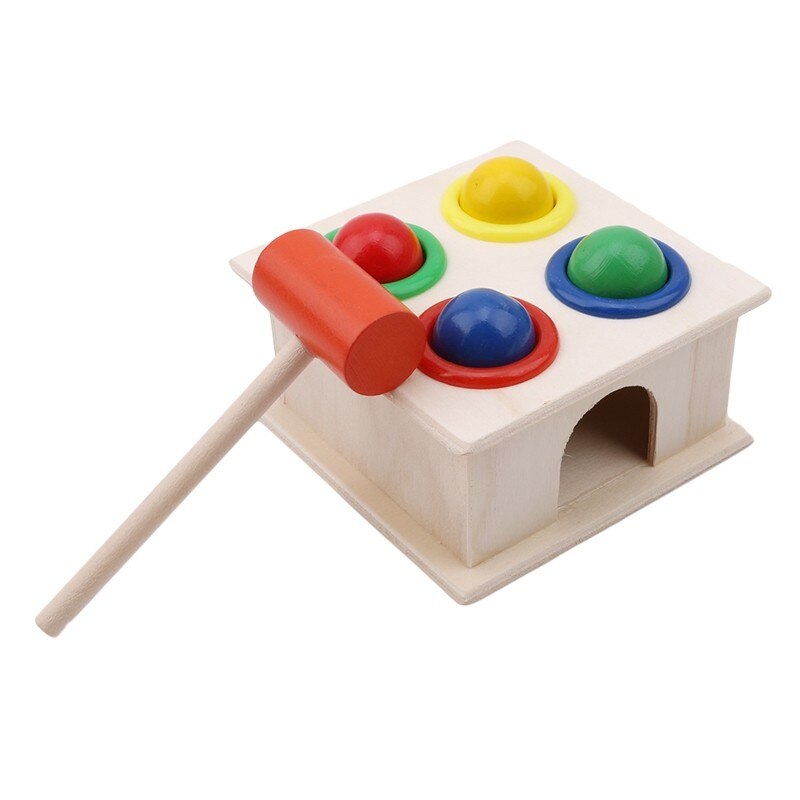 Bébé Beat jouets coloré en bois marteau balle + bois marteau boîte enfants début apprentissage frapper éducatif