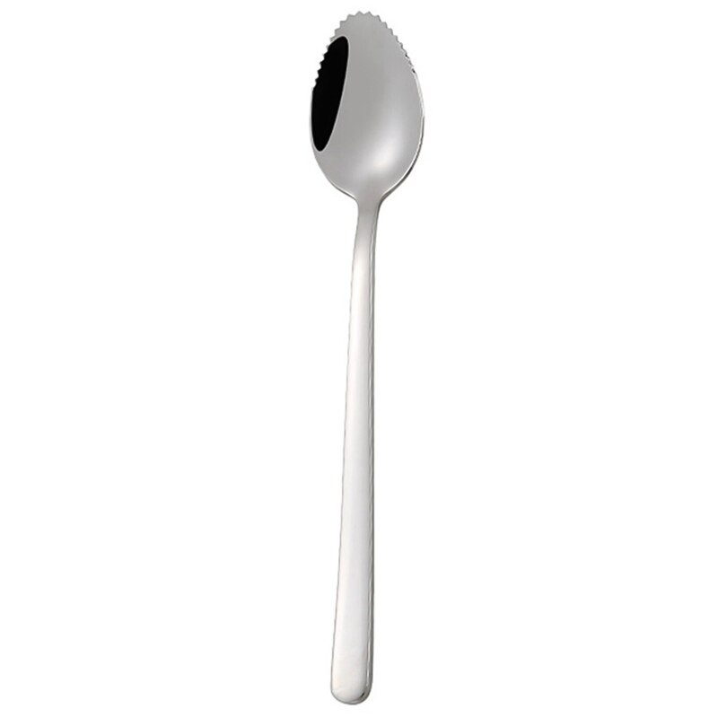 Kitchen tools 1PC Thick Stainless Steel Grapefruit Spoon Dessert Spoon Serrated Edge: SV1