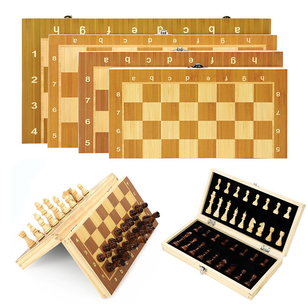 Wooden Foldable Magnetic ternational Chess Adult Kid Intellectual Game Toy