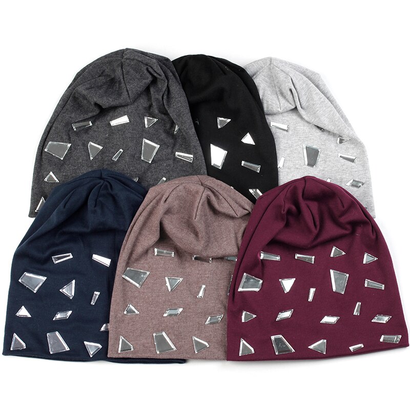 Geebro mujer Casual espejo accesorios sombreros nueva primavera suave señoras gorros sombrero invierno holgado Gorro niñas cap