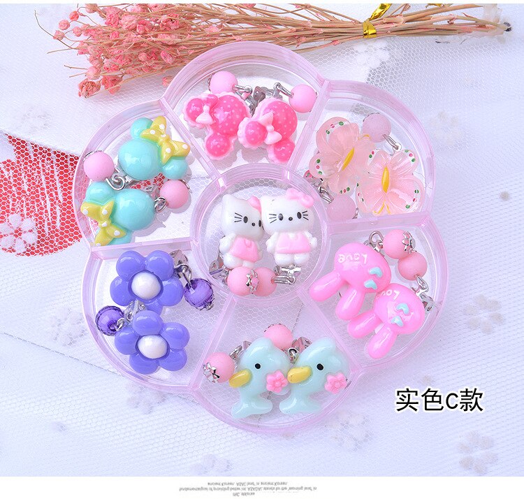 Cartoon Earrings Plastic Ear Clips Girls Toy Colorful Girls Kids Children Pretend Play Beauty Toys Birthday Party: Type C