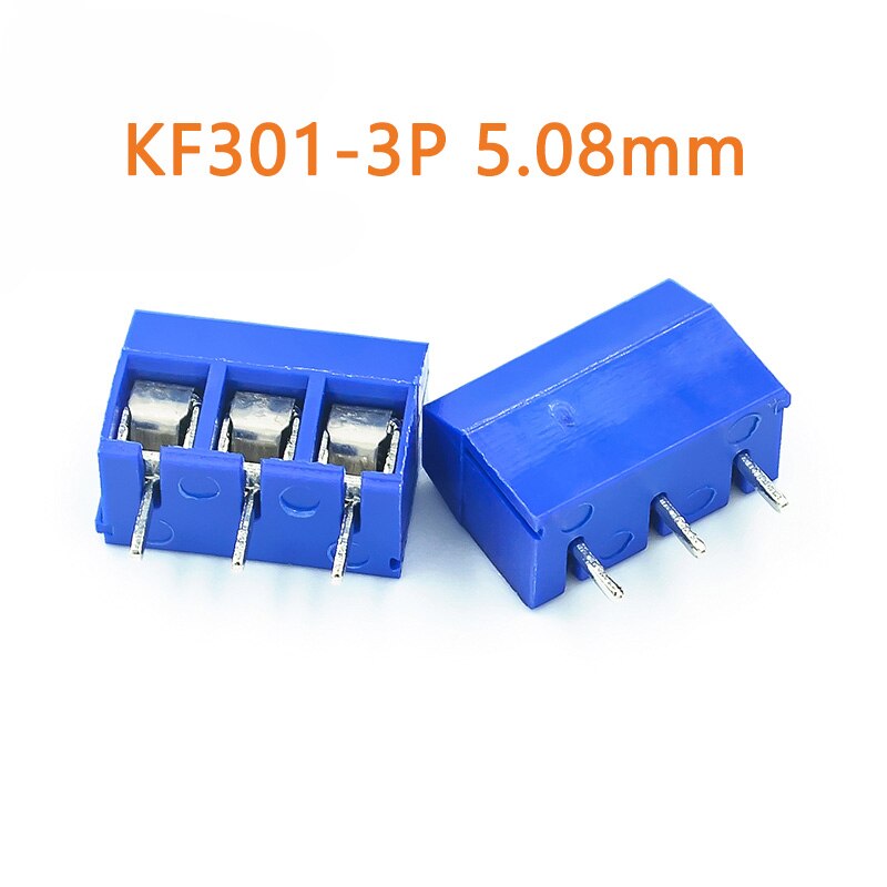 20pcs/Lot Screw 5.08mm 3.5mm Straight Pin PCB Screw Terminal Block Connector KF301-2P KF301-3P KF350-2P KF350-3P Screw Terminal: KF301-3P blue