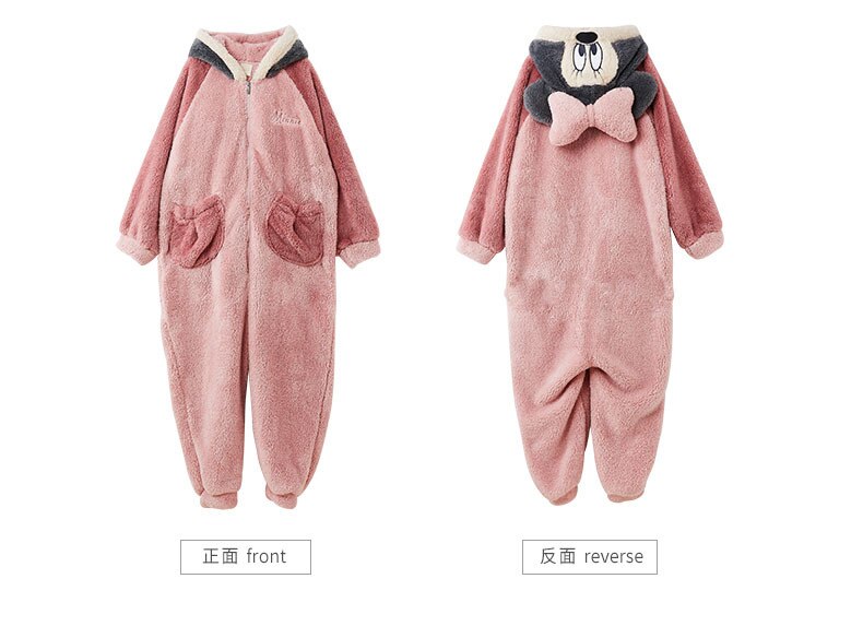Pijamas de una pieza de terciopelo coral para otoño e invierno, ropa para parejas, ropa para casa con capucha, reserva conjunta,