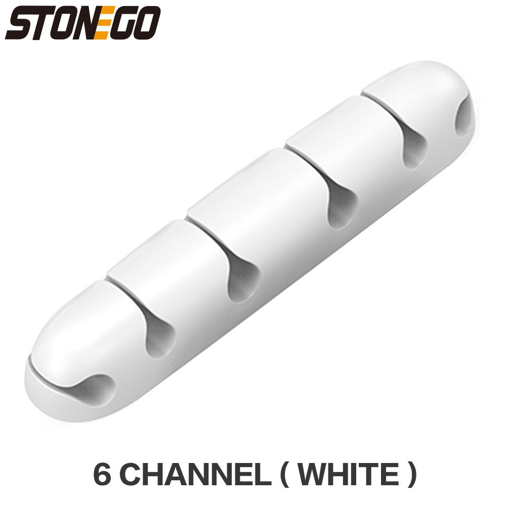 Cable Organizer Feel Free To Stick Multi-function Desktop USB Cable Organizer Wire Winder Silicone Tie Fixer Wire Management: silver