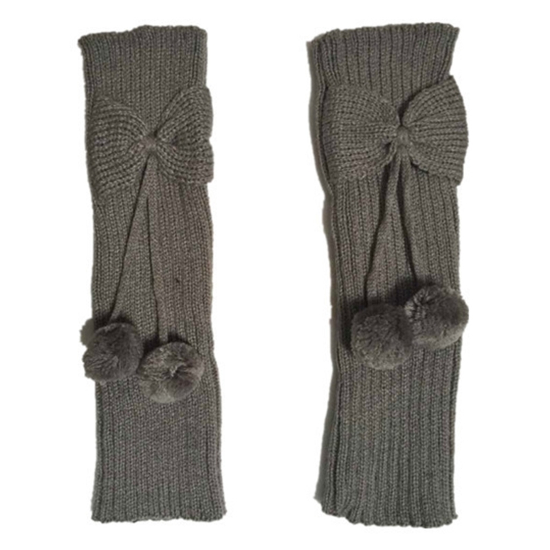 Scaldamuscoli Bowknot per bambini in tinta unita autunno inverno con calze lunghe lavorate a maglia calze per stivali calze elastiche A2UB