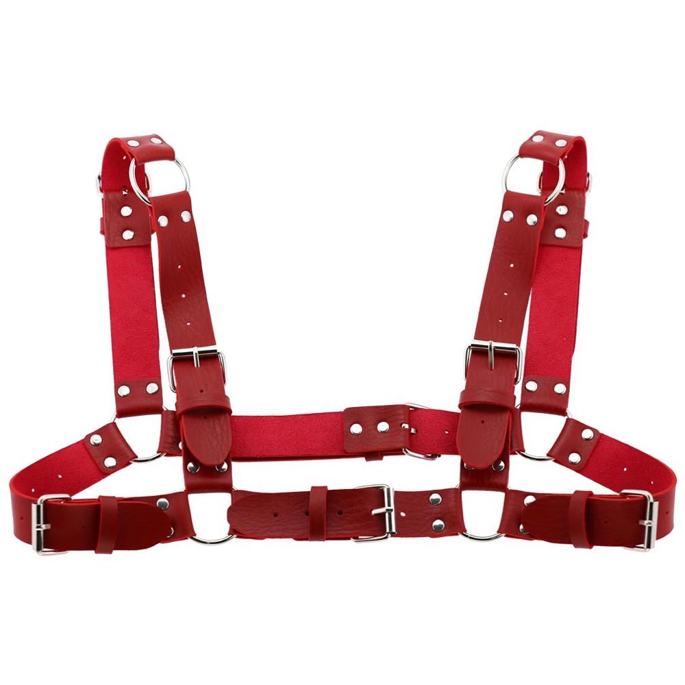 KMVEXO Degli Uomini Delle Donne Sexy Punk Chest Harness Regolabile Gabbia Catena Corpo In Metallo DELL'UNITÀ di elaborazione di Cuoio Del Choker Dichiarazione Della Collana Del Partito Clubwear