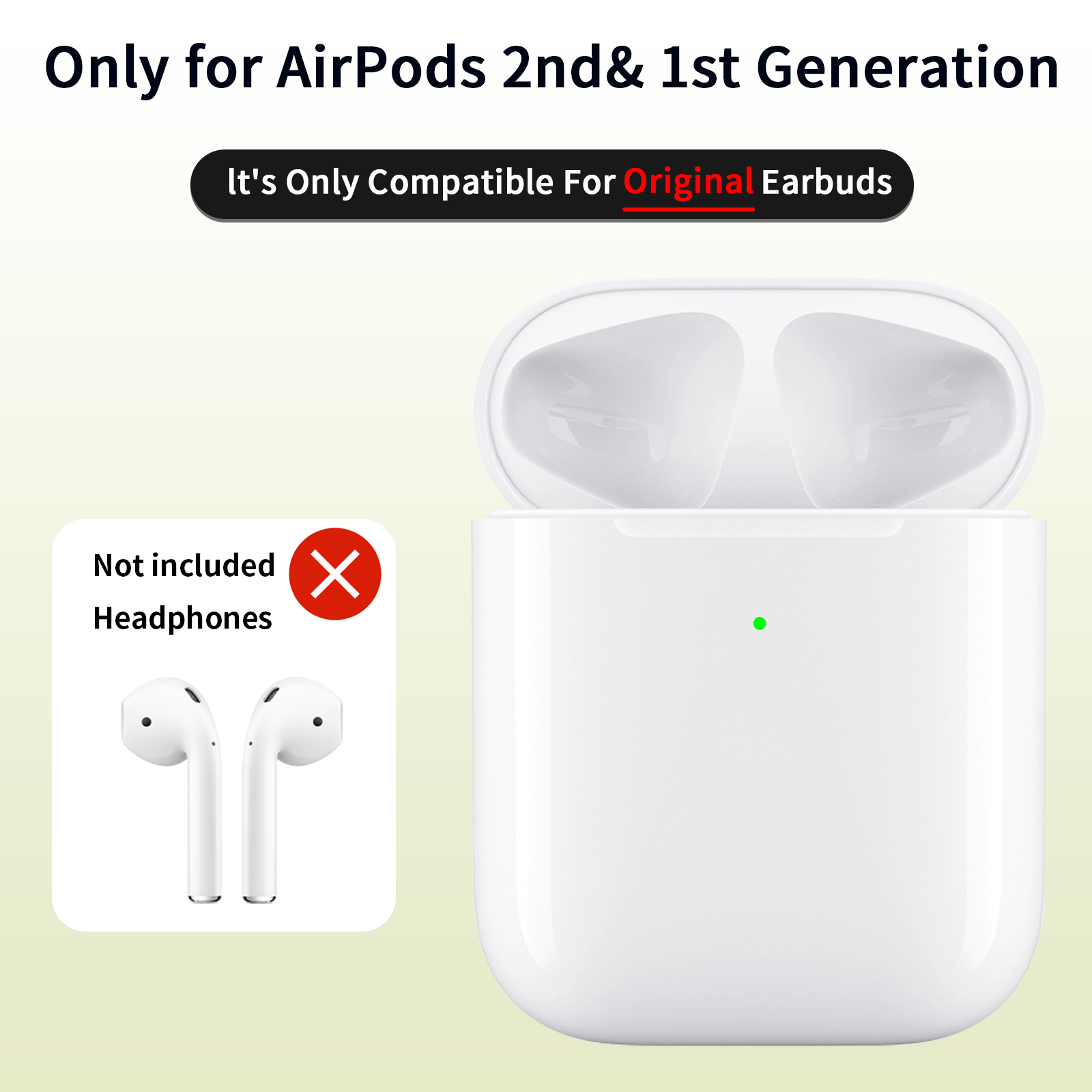 "Universele vervangende oplaadcassette compatibel met Apple AirPods 1/2 officiële zoals F: Sneeuw