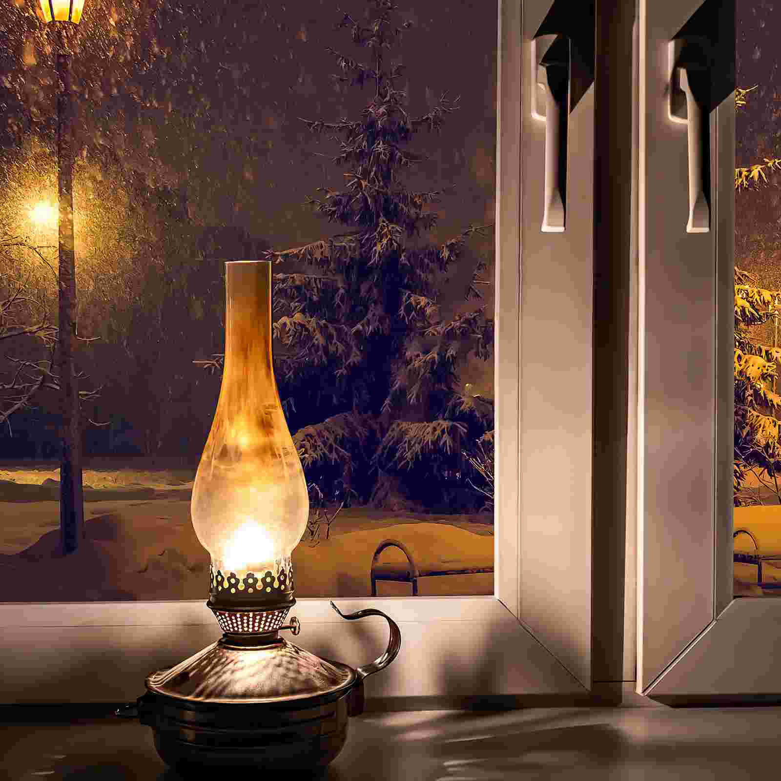 Long Kerosene Lamp Glass Shade Oil Lantern Clear Chimney Globes