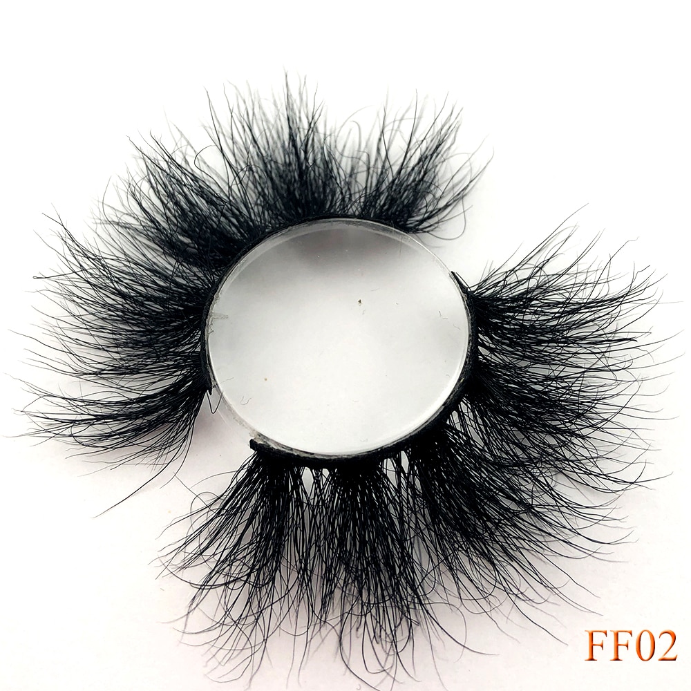 100% cils de vison 25mm cils moelleux en désordre 3D faux cils dramatiques longs cils naturels gros maquillage cils de vison