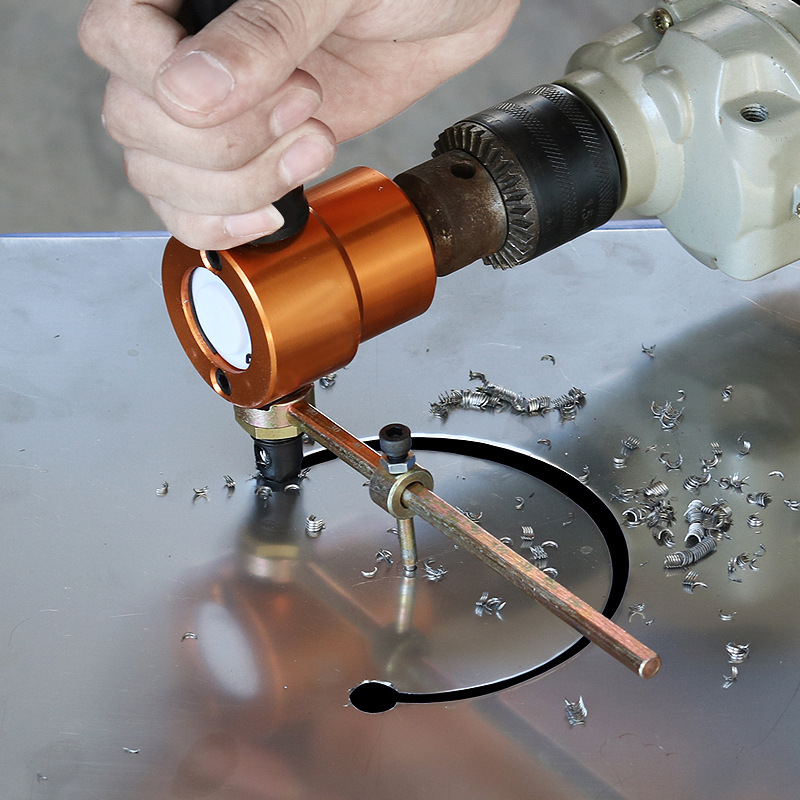 Obcinak robić blachy Podwójna głowica Narzędzie robić cięcia żelaza Wiertarka elektryczna Modyfikacja płyty Dziurkacz Nożyce Regulowane