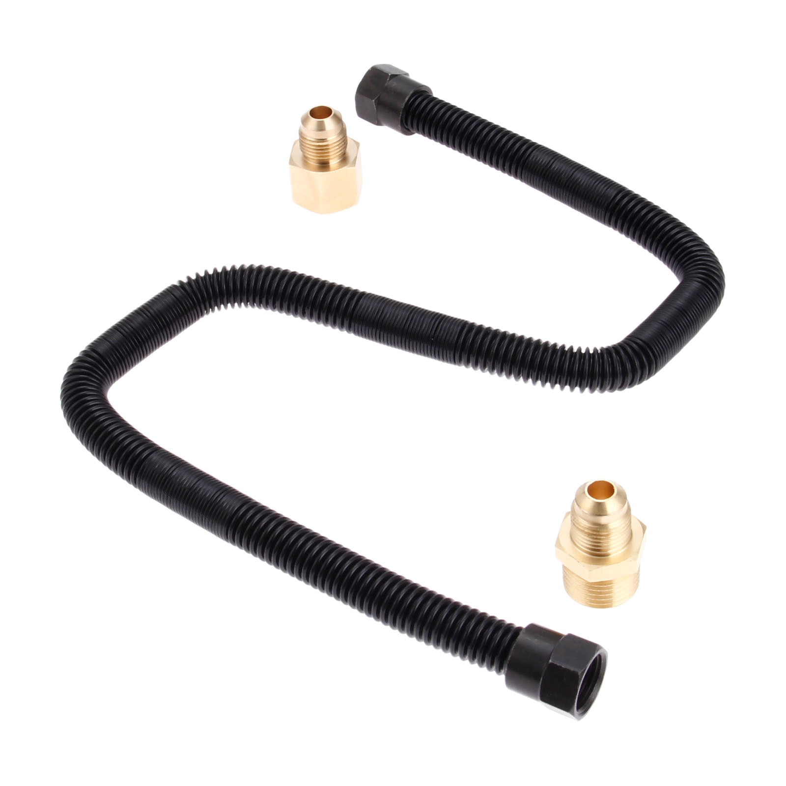 Non-whistle Flex Gas Line Connector Kit For NG Or LP Fireplaces Fire Pit And Fireplace Burners 1/2inch OD x 3/8inch ID