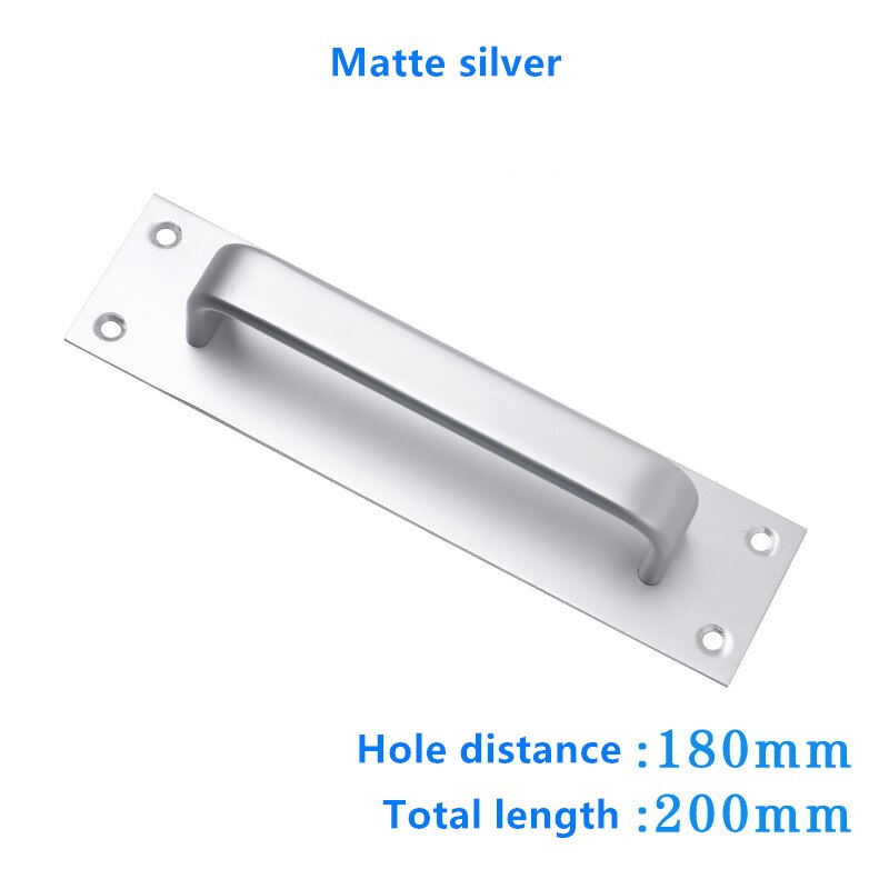 Sliding door handle Fire Toilet Door Pull Plate Push aluminum alloy fire door security door bathroom handle No fading: Matte silver