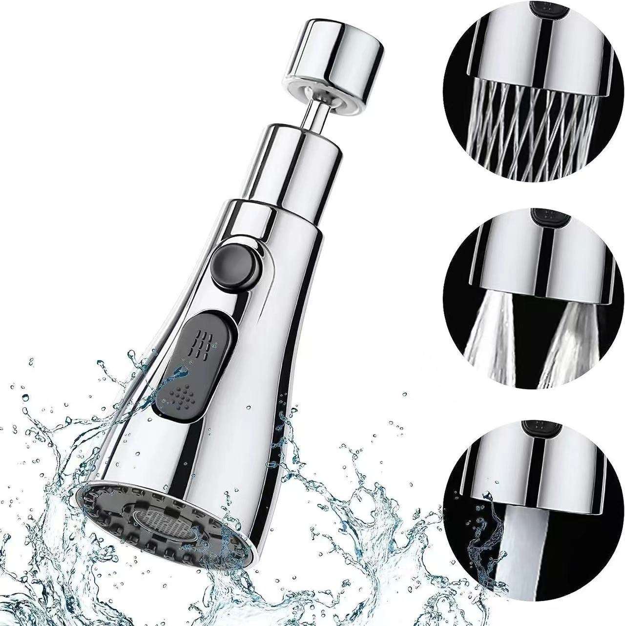 3 In 1 Flexibele Keukenkraan Sink Mengkraan Galvaniseren Sproeikop Gefilterd Waterkraan Zwart Vervangbare Waterkraan