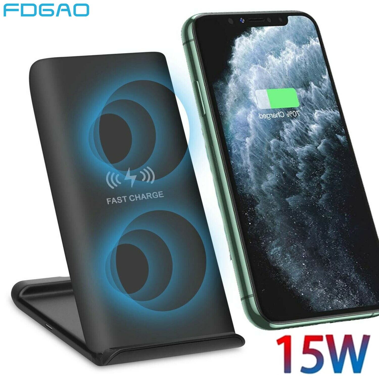 15W Draadloze Oplader Opvouwbare Snelle Opladen Pad Voor Iphone 12 11 Pro Xr Xs X 8 Samsung S21 S20 s10 Usb C Qi Station Telefoon Houder