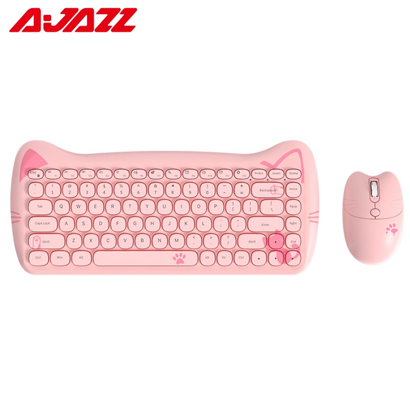 AJAZZ-teclado inalámbrico portátil A3060, periférico de Doble Modo, Bluetooth, membrana, juego de ratón para jugador, para Windows, IOS y Android