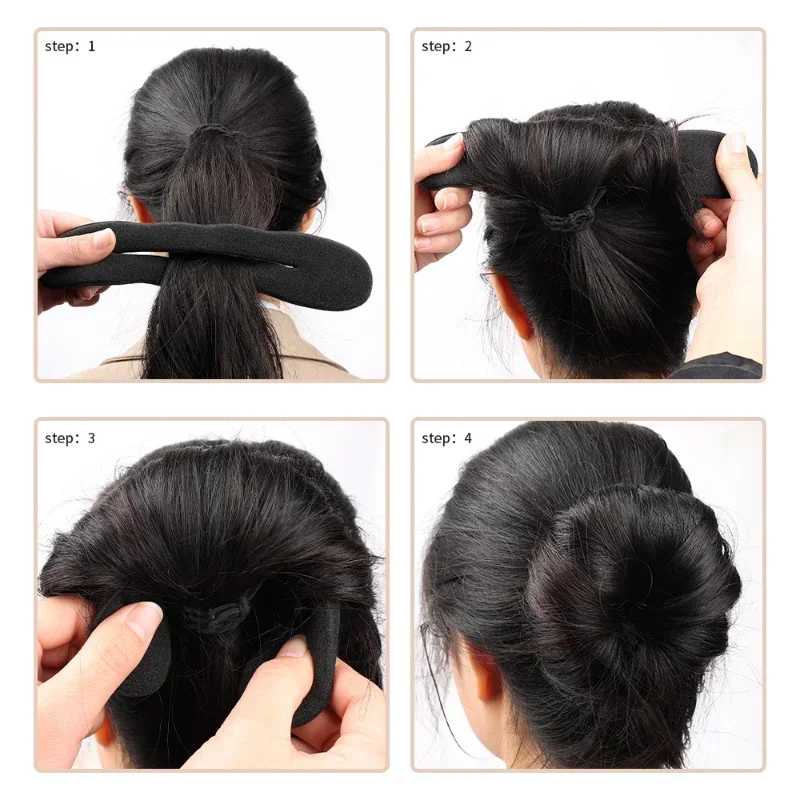Éponge outil de coiffure boucle en plastique fabricant de cheveux bouclés cheveux Scrunchie bandeau torsion beignet chignon bigoudi bandeaux outils de coiffure