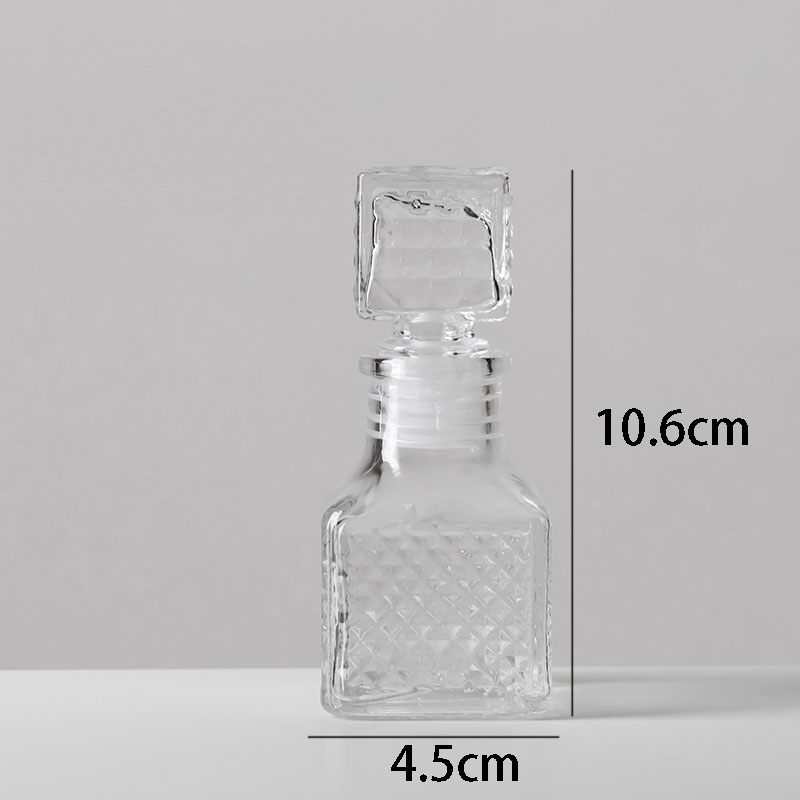 Mini botellas de cristal de estilo Vintage francés, frasco de cristal prismático europeo para artesanía en relieve, Perfume, decoración de tocador: C